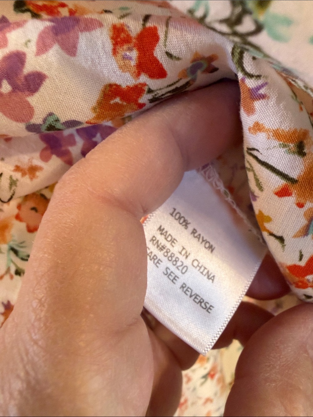Cynthia Rowley White Multicolor Floral V-Neck Tie-Sleeve Top - Picture 5 of 5